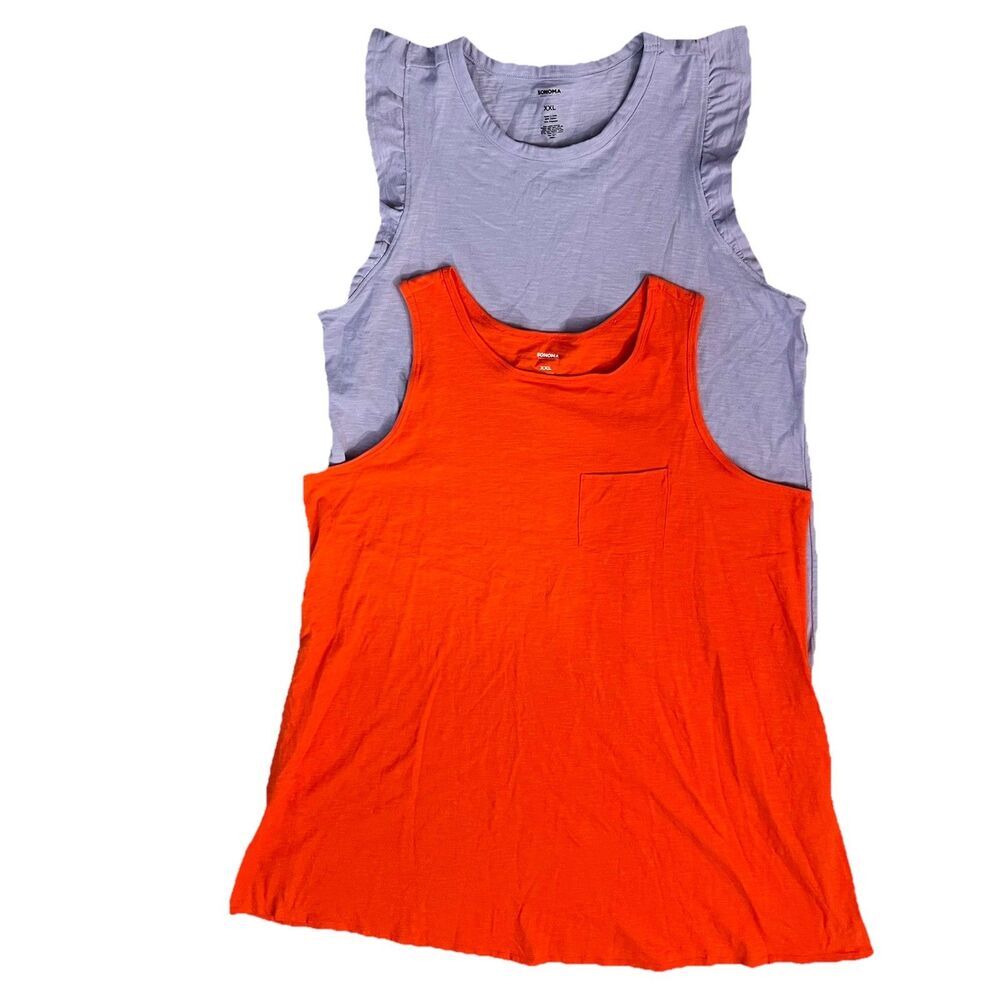New Sonoma T Shirt Dress XXL  Lot Of 2‎ Purple Orange